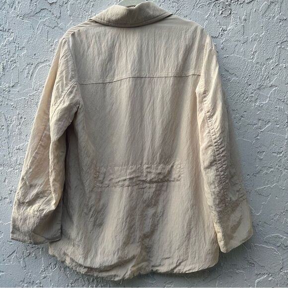 VINCE Padded Shirt Jacket Women Size Small Textured Coat Cream Neutral Relaxed - Picture 10 of 13